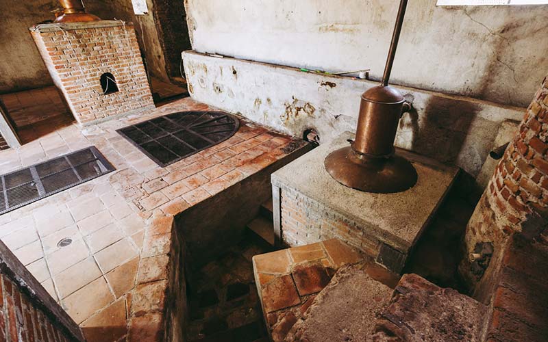 Alambique de cobre en Hacienda Pozo Hondo